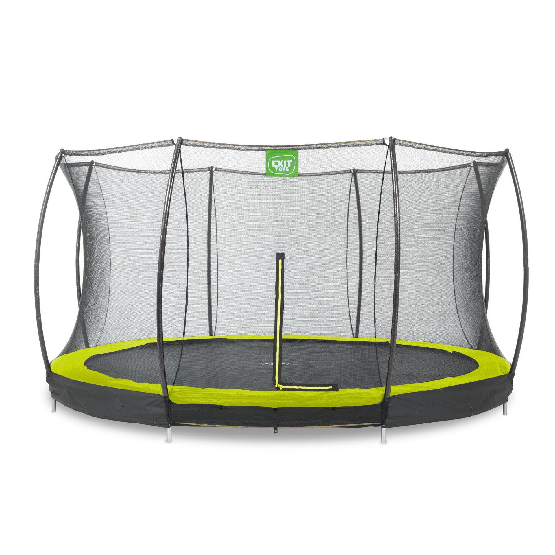 Exit Trampolina naziemna Silhouette ø366cm z siatką zabezpieczającą zielona