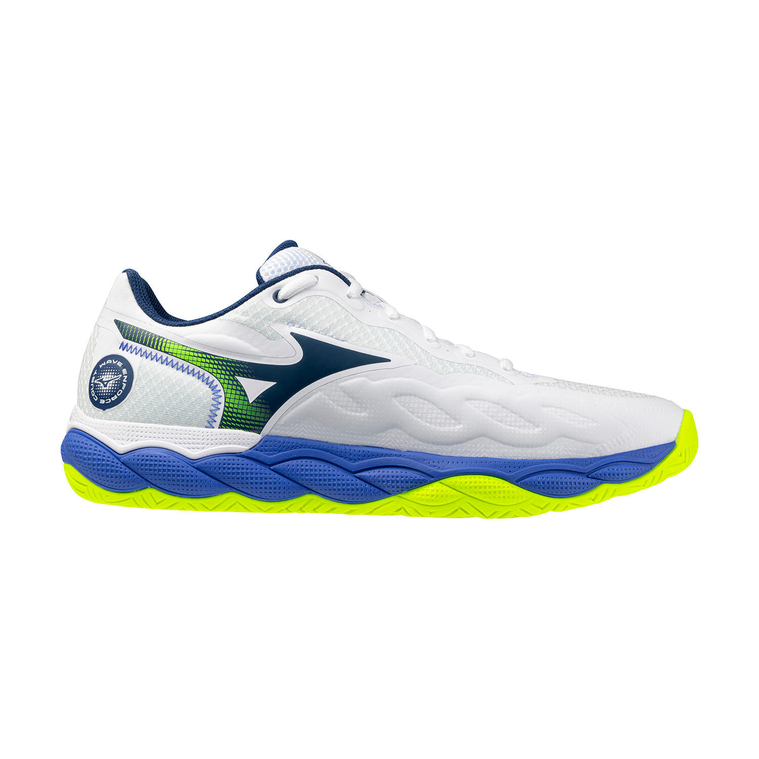 Męskie buty tenisowe Mizuno Wave Enforce Court AC White/Dazzling Blue/Lightning EUR 44