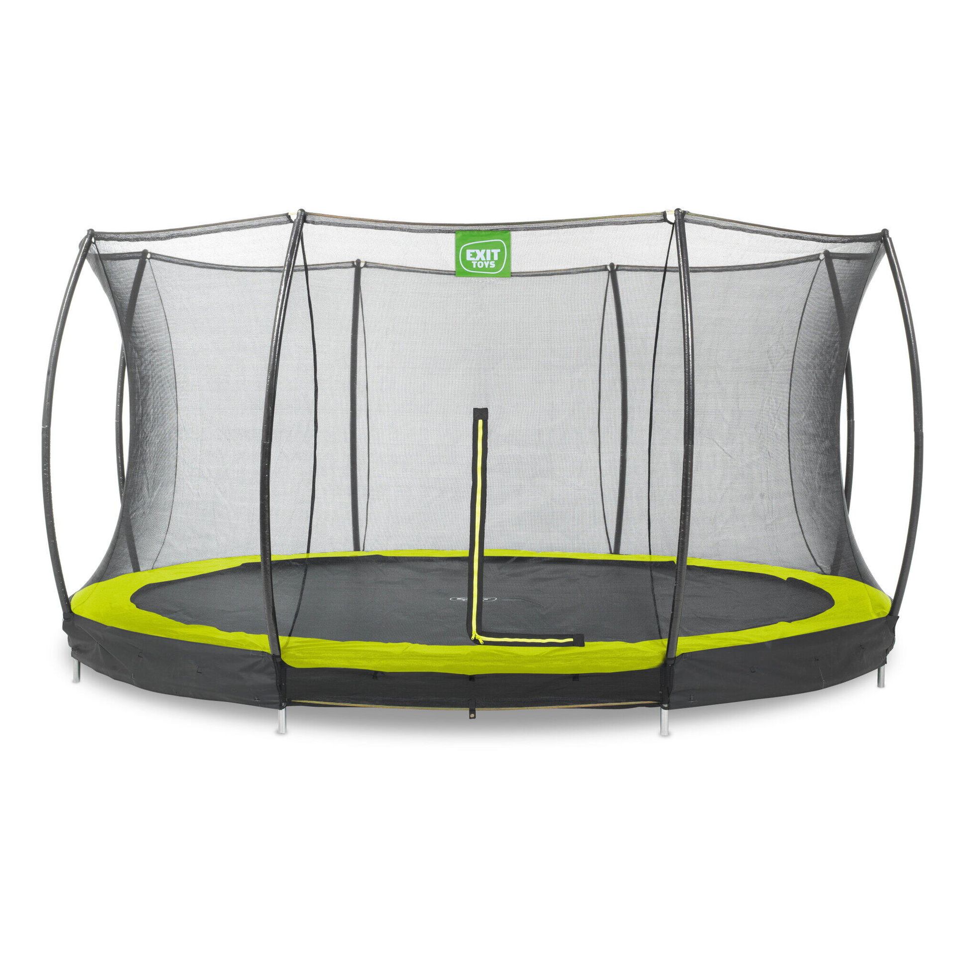 Exit Trampolina naziemna Silhouette ø427cm z siatką zabezpieczającą zielona