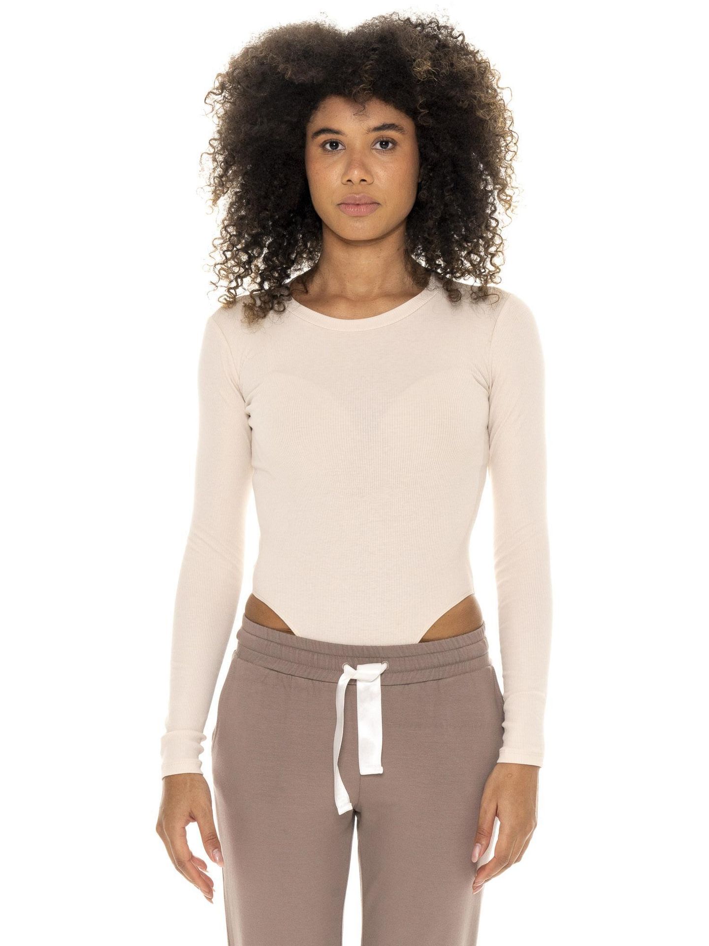 Leone 1947 Chic Tones Langarm-Body z gewebter Rückseite