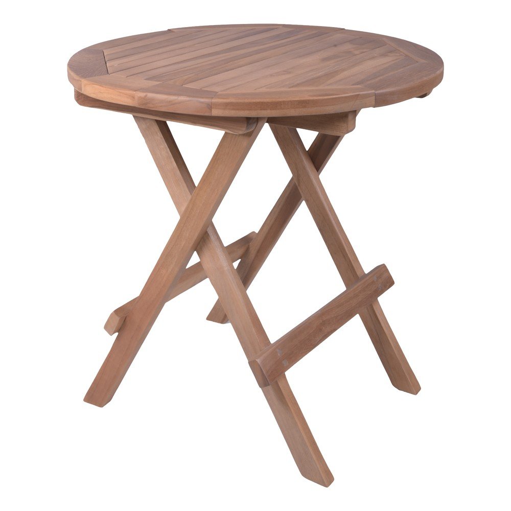 Garden Pleasure Okrągły stół ogrodowy z litego drewna tekowego ø 50 cm Luang – 940285