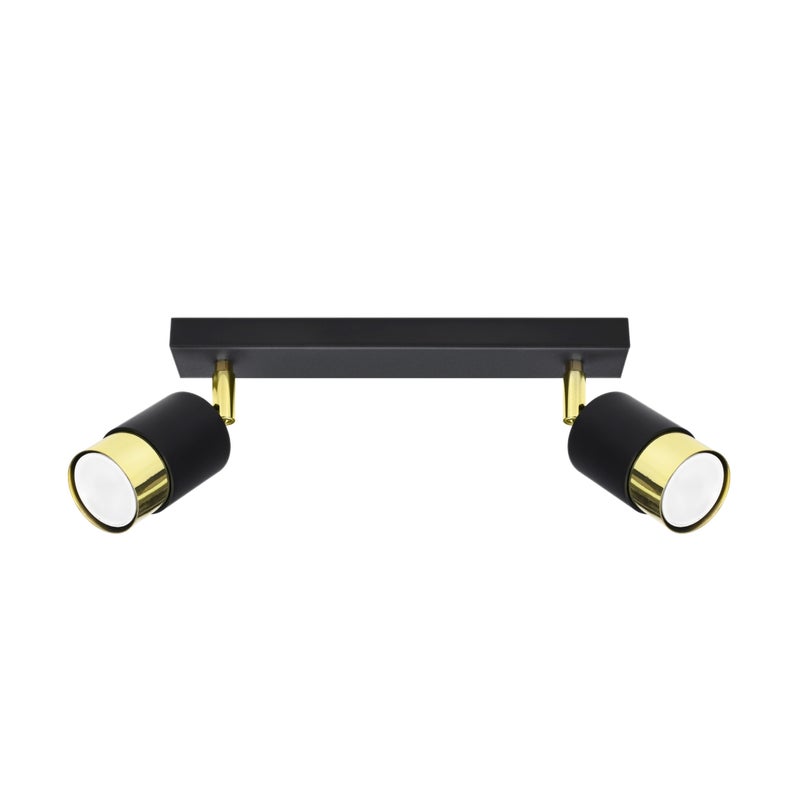 Reflektor spot OSCURO czarno-złoty 2xGU10x10W metal wym:18x5x30cm IP20 Pure Lume