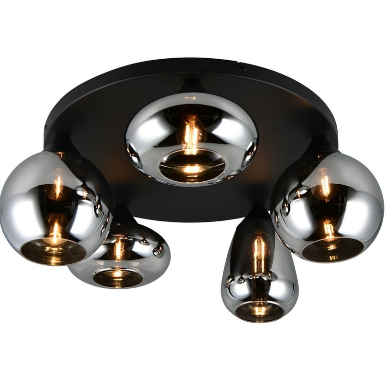 Lampa wisząca LUMINA czarny-chromowany 5xE14x10W szkło wym:24,5x63,5x63,5cm IP20 Trio