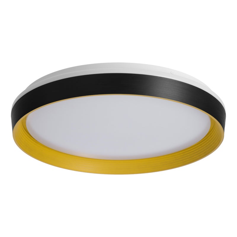 Plafon LED Xiera 1680 lm 24W barwa ciepła, neutralna, zimna 39 cm czarno-złoty Oro