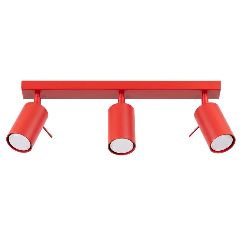 Plafon RING 3L czerwony, nowoczesny - 45x6x16cm Sollux