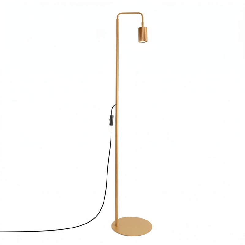 Lampa podłogowa nowoczesna złota ruchomy ryflowany reflektorek 1xGU10 10W KARBON Sollux Lighting