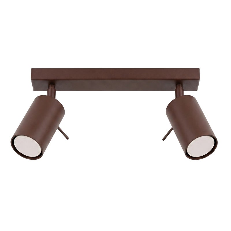 Lampa sufitowa nowoczesna brązowa listwa 30cm reflektorki 2xGU10 10W RING Sollux Lighting
