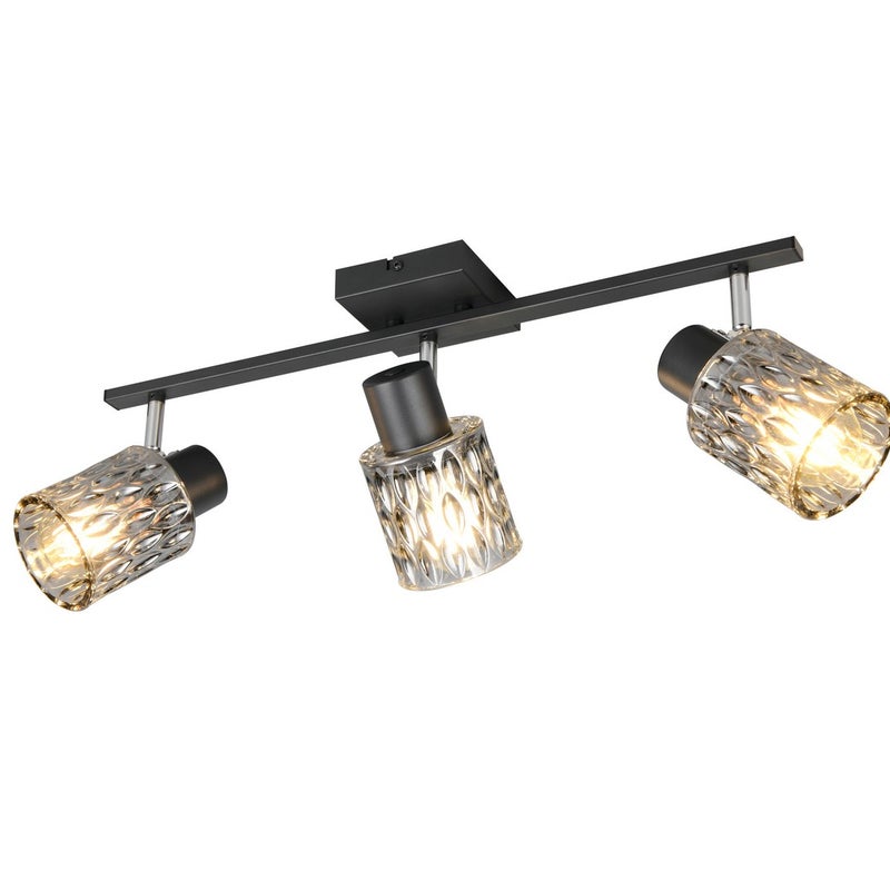 Reflektor dymione ozdobne klosze JACK czarny 3xE27x10W szkło wym:21x55x16cm IP20 RL