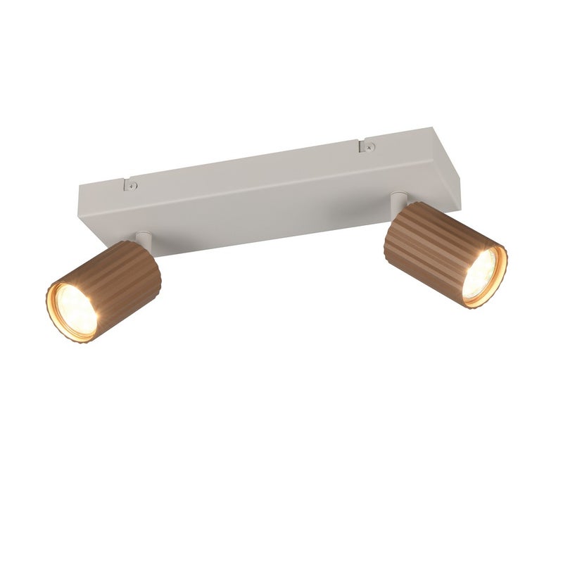 Reflektor podwójny ryflowane klosze SOKA kawowo-szary 2xGU10x10W metal wym:14,5x30x9cm IP20 Trio