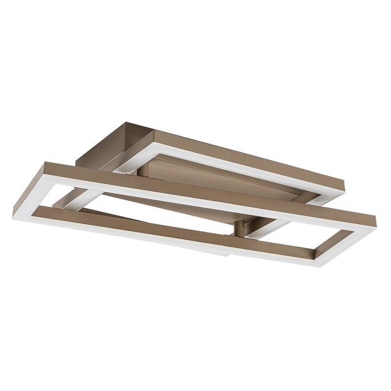 Plafon LED 24W 1700lm 4000K Ramy Prostokątne Szary Beżowy Metal IP20 L370mm