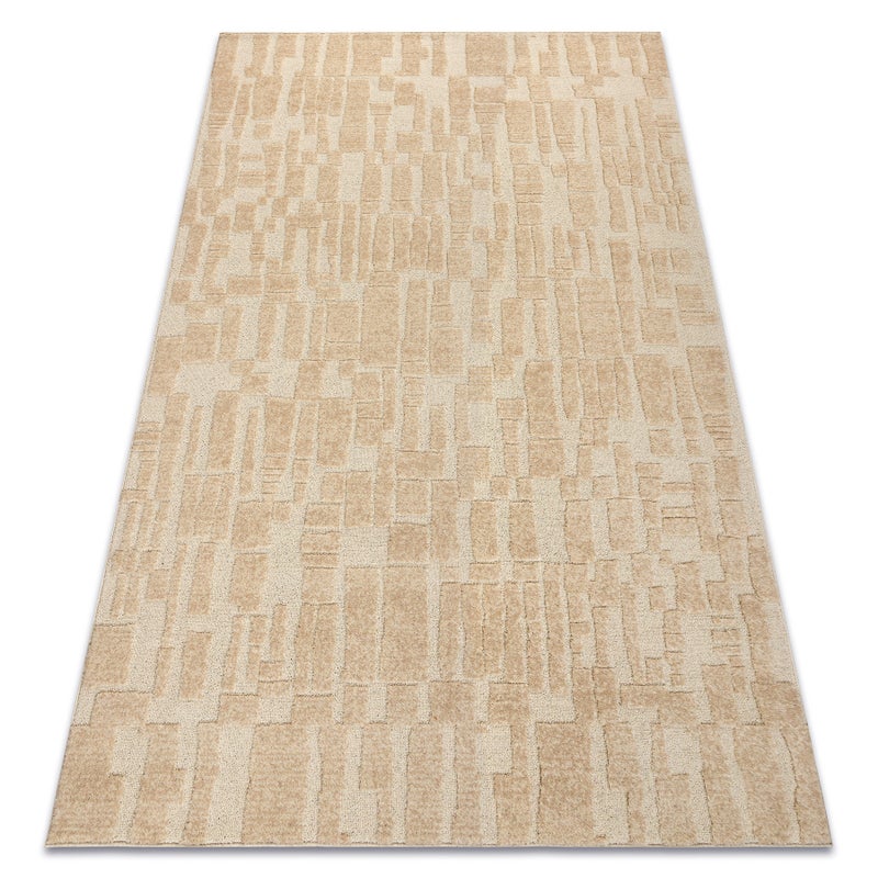 Dywan FLUX 461.133.SA132 wełniany OSTA - Geometryczny, strukturalny, loftowy krem / beż 240x340 cm