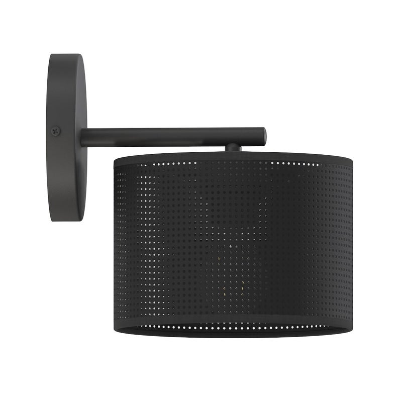 Kinkiet cylindryczny abażur LUX czarny 1xE27x15W metal wym:24x20x20cm IP20 Emibig