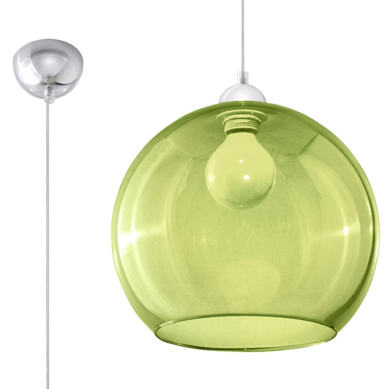 Lampa wisząca ROTUND chromowana-zielona 1xE27x60W szkło wym:80x30x30cm IP20 Pure Lume