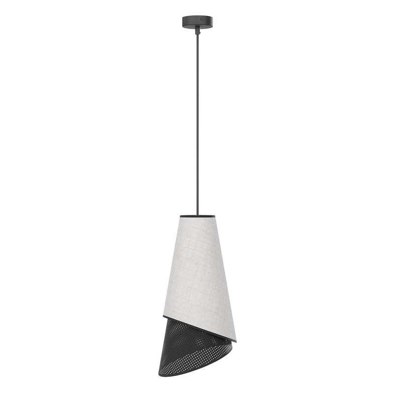 Lampa wisząca asymetryczny stożkowy klosz MODA czarno-szary 1xE27x15W metal wym:140x20x20cm IP20 Emibig