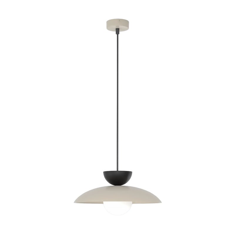 Lampa wisząca podwójny kopułowy klosz MULAN beżowo-czarno-biały 1xG9x8W metal wym:140x30x30cm IP20 Emibig