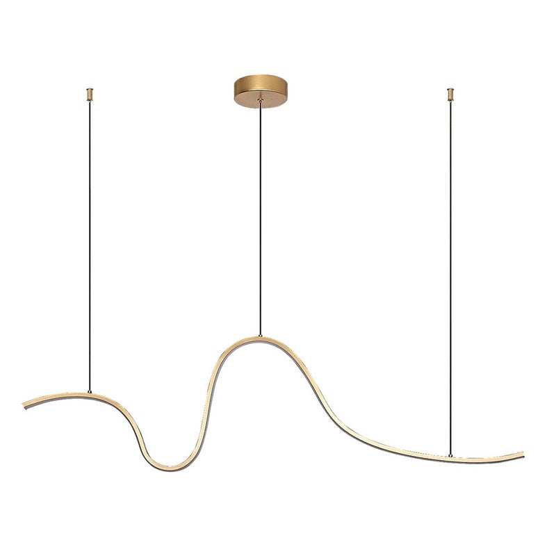 Lampa wisząca fala LED Cobria 20W biała ciepła 1600lm metal złoto-biała wym:150x110x12cm IP20 Rabalux