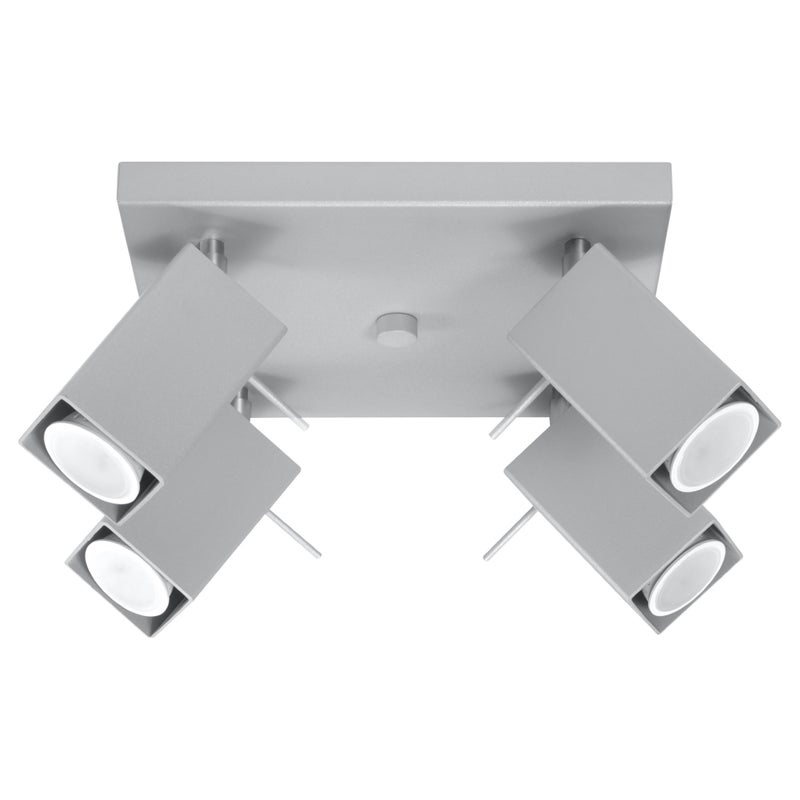 Lampa sufitowa BRAVEA szaro-chromowana 4xGU10x40W metal wym:15x25x25cm IP20 Pure Lume