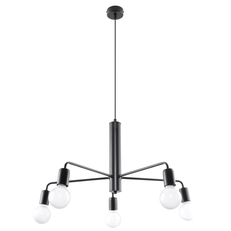 Żyrandol BASILIK czarny 5xE27x60W metal wym:85x64x64cm IP20 Pure Lume