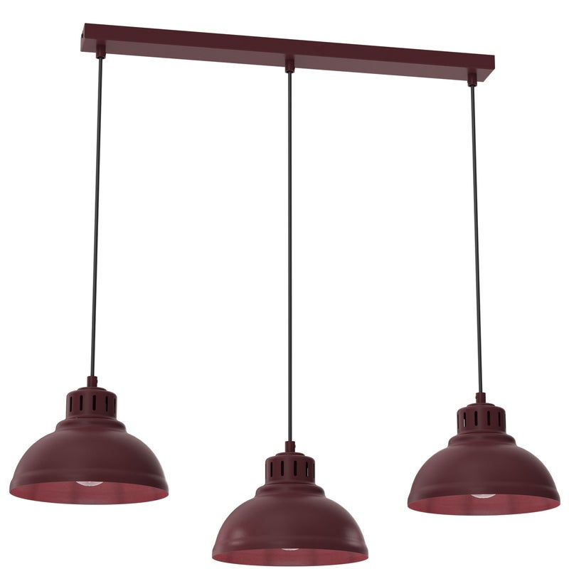 Lampa wisząca Sven czerwony 3xE27x15W metal wym:110x75x21cm IP20 Luminex