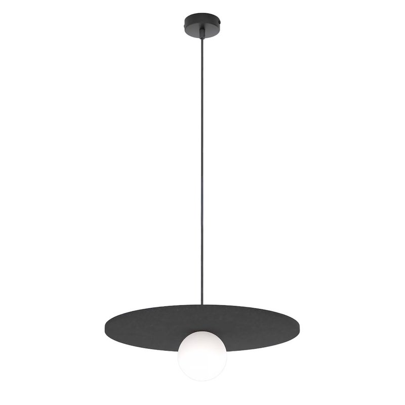 Lampa wisząca filcowy zaokrąglony klosz CALMA czarny 1xG9x8W filc wym:140x40x40cm IP20 Emibig