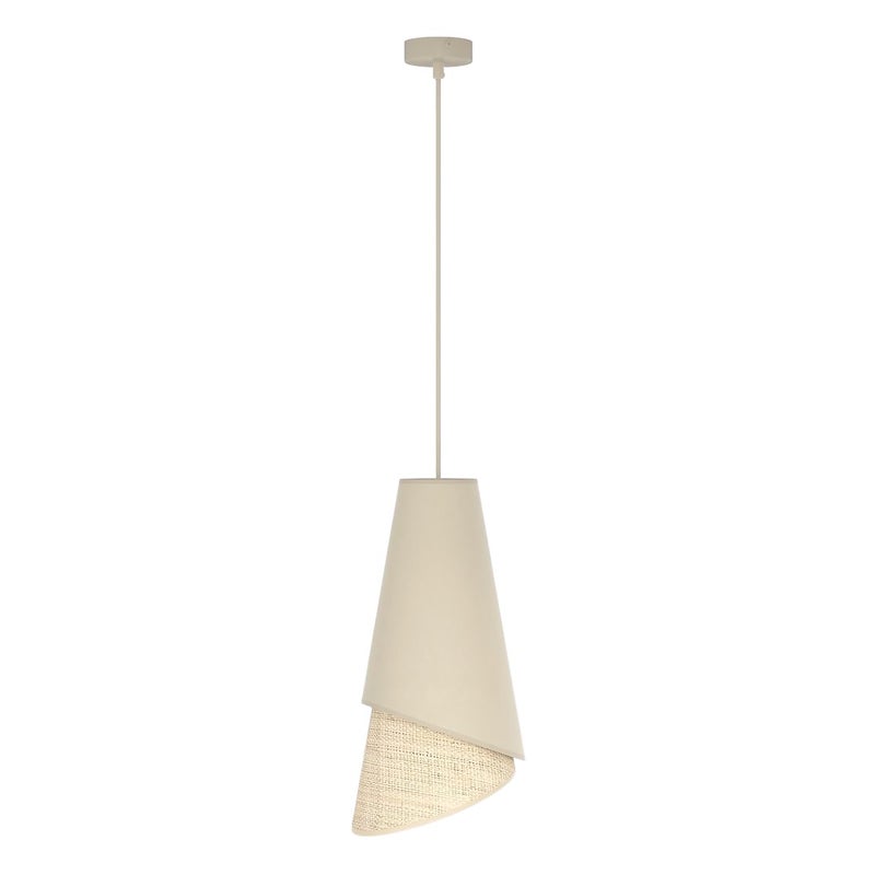 Lampa wisząca asymetryczny stożkowy klosz MODA czarno-brązowy 1xE27x15W metal wym:140x20x20cm IP20 Emibig