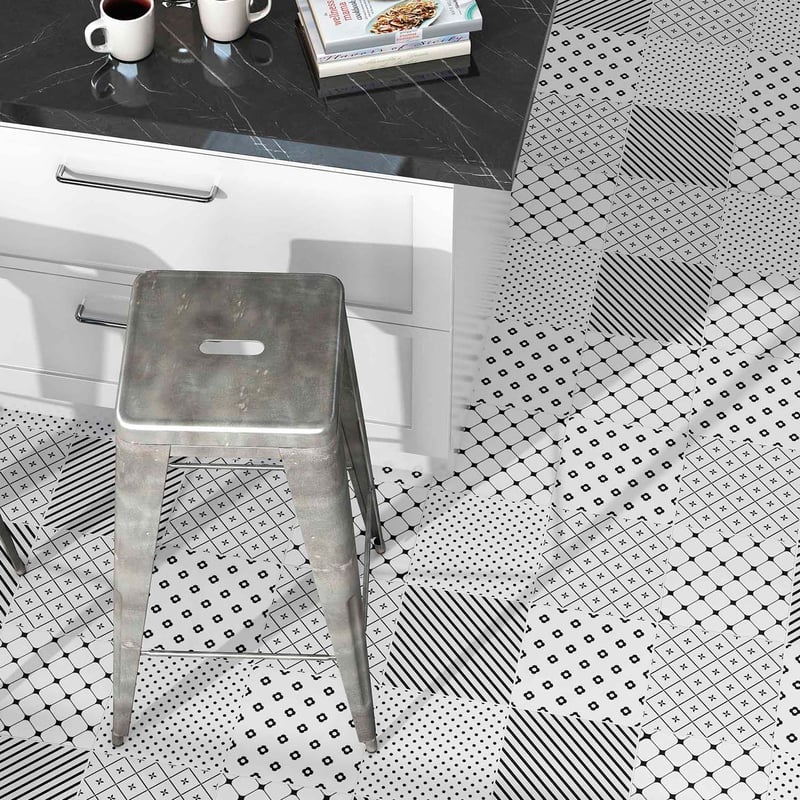 Płytka porcelanowa premium o efekcie hydraulicznych wzorów Havana Patchwork 20x20 cm