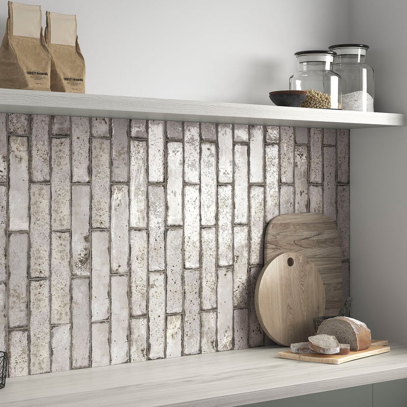 Płytka premium z gresu porcelanowego Era Szara 7x28 cm błyszcząca – rustykalny design do wszystkich typów ścian
