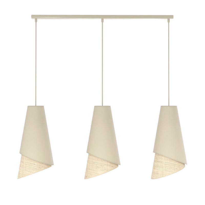Lampa wisząca listwa asymetryczne stożkowe klosze MODA czarno-brązowy 3xE27x15W metal wym:140x95x20cm IP20 Emibig
