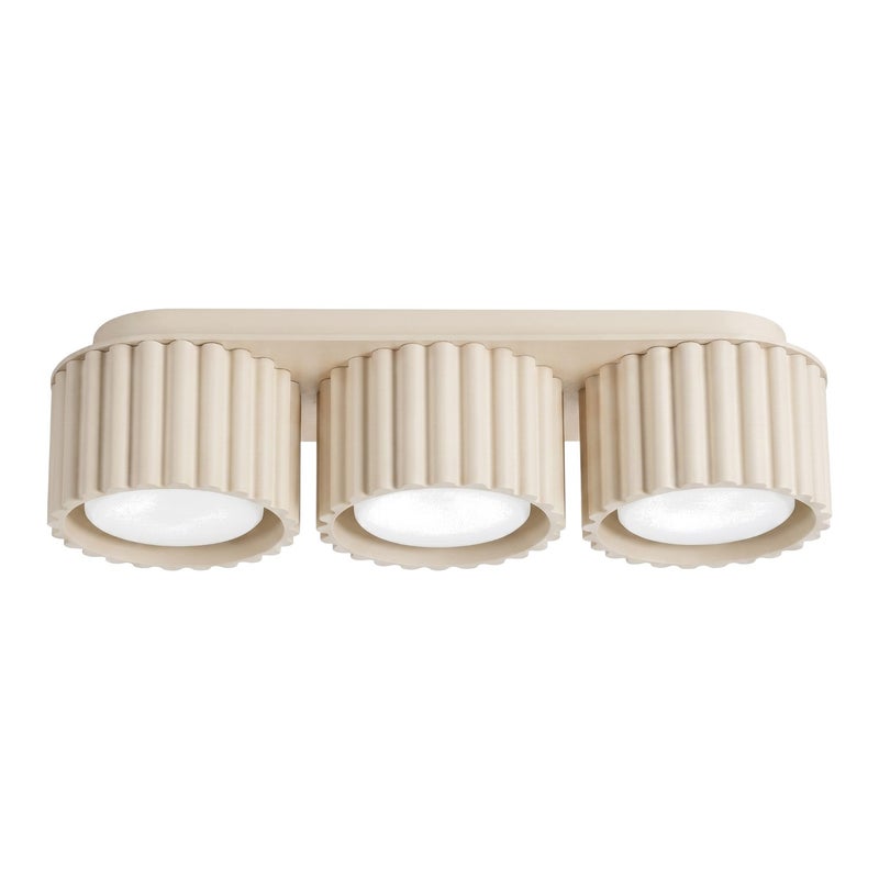 Spot sufitowy nowoczesny beżowy potrójny ryflowany 3xGX53 10W AURA Sollux Lighting