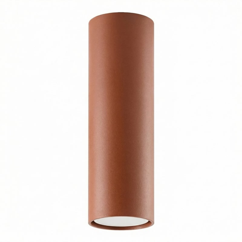 Spot sufitowy minimalistyczny ochrowo-czerwony tuba 20cm 1xGU10 10W LAGOS Sollux Lighting