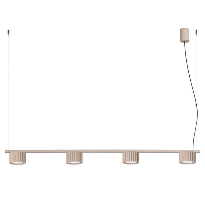 Lampa wisząca nowoczesna taupe ryflowane spoty na sticku 4xGX53 10W AURA Sollux Lighting
