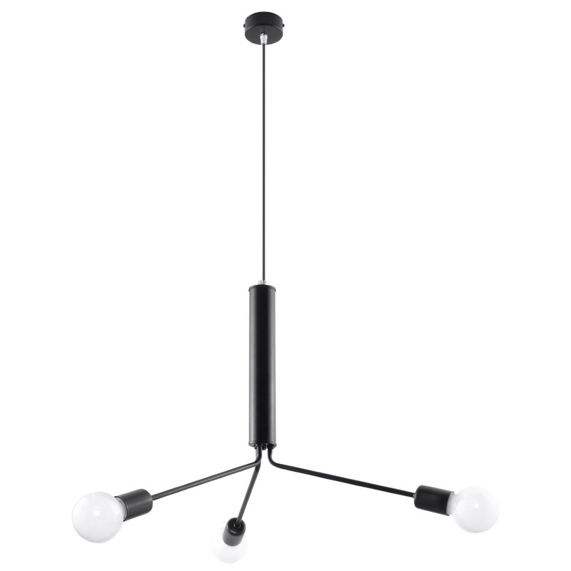 Żyrandol BASILIK czarny 3xE27x60W metal wym:100x74x74cm IP20 Pure Lume