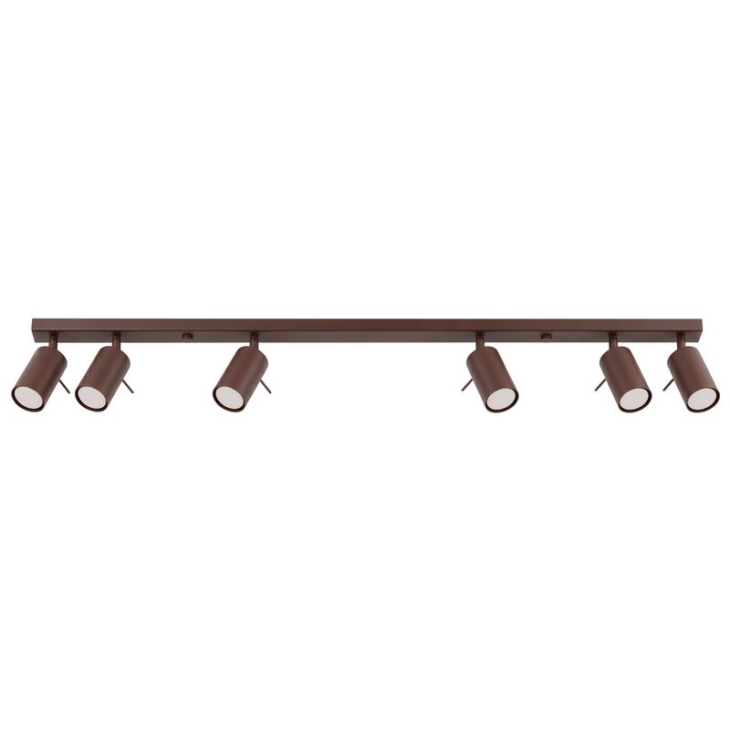 Lampa sufitowa nowoczesna brązowa listwa 118cm reflektorki 6xGU10 10W RING Sollux Lighting