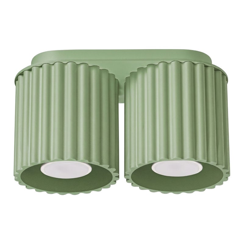 Spot sufitowy nowoczesny szałwiowy podwójny ryflowany 2xGU10 10W AURA Sollux Lighting