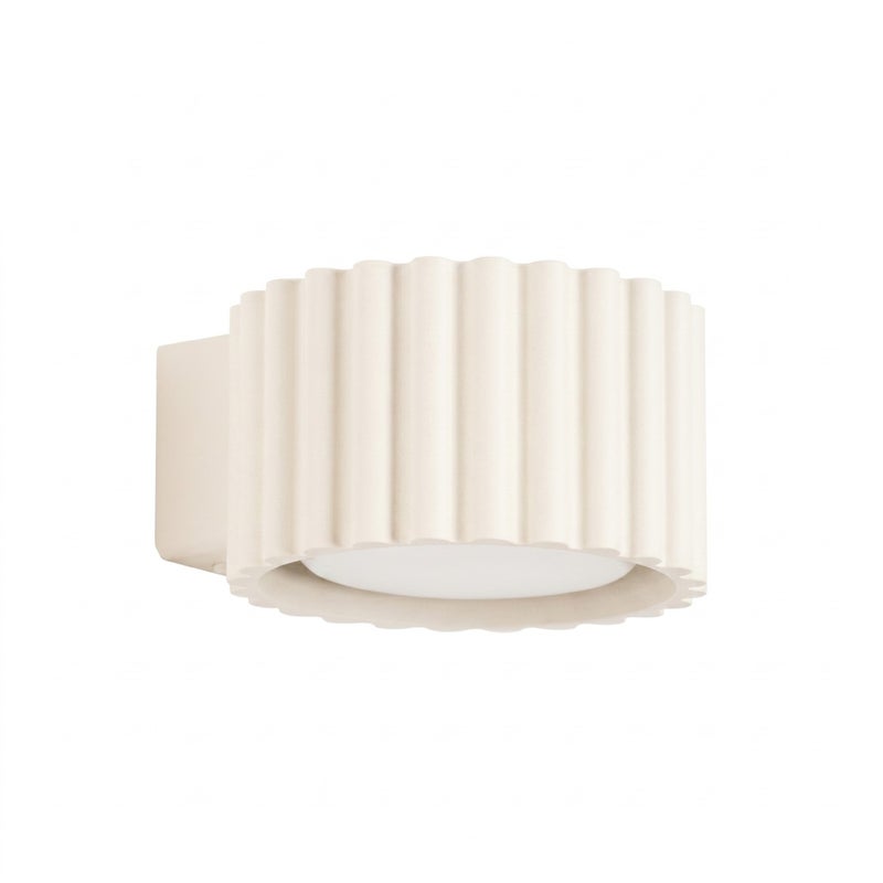 Kinkiet ścienny nowoczesny beżowy okrągły ryflowany 1xGX53 10W AURA Sollux Lighting