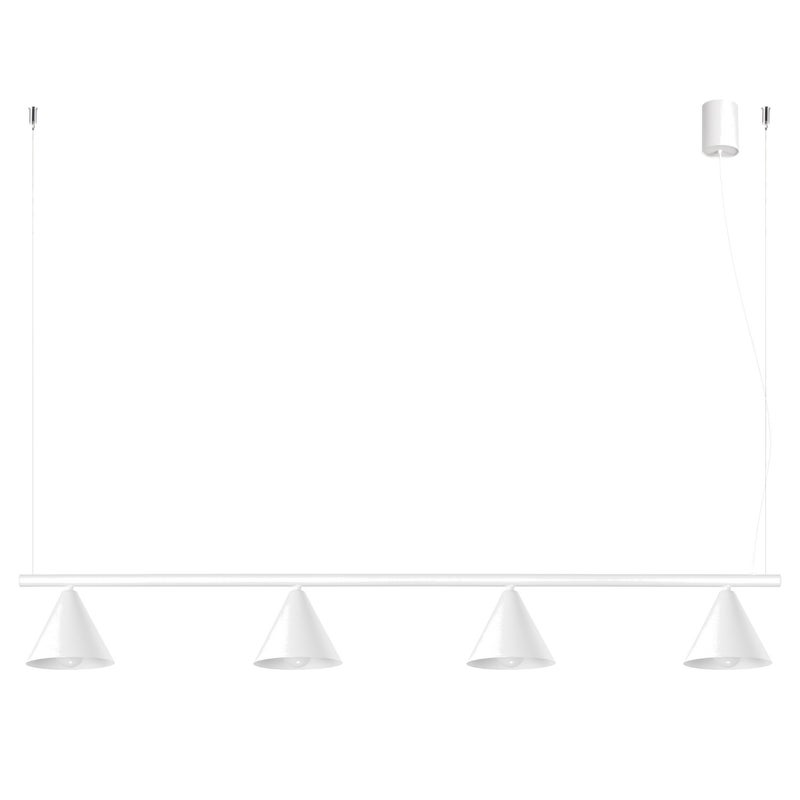 Lampa wisząca klasyczna biała stożkowe klosze na sticku 4xE14 10W NOX Sollux Lighting