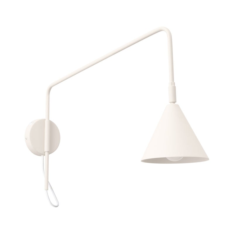 Kinkiet ścienny nowoczesny beżowy stożkowy klosz na wysięgniku włącznik 1xE14 10W NOX Sollux Lighting