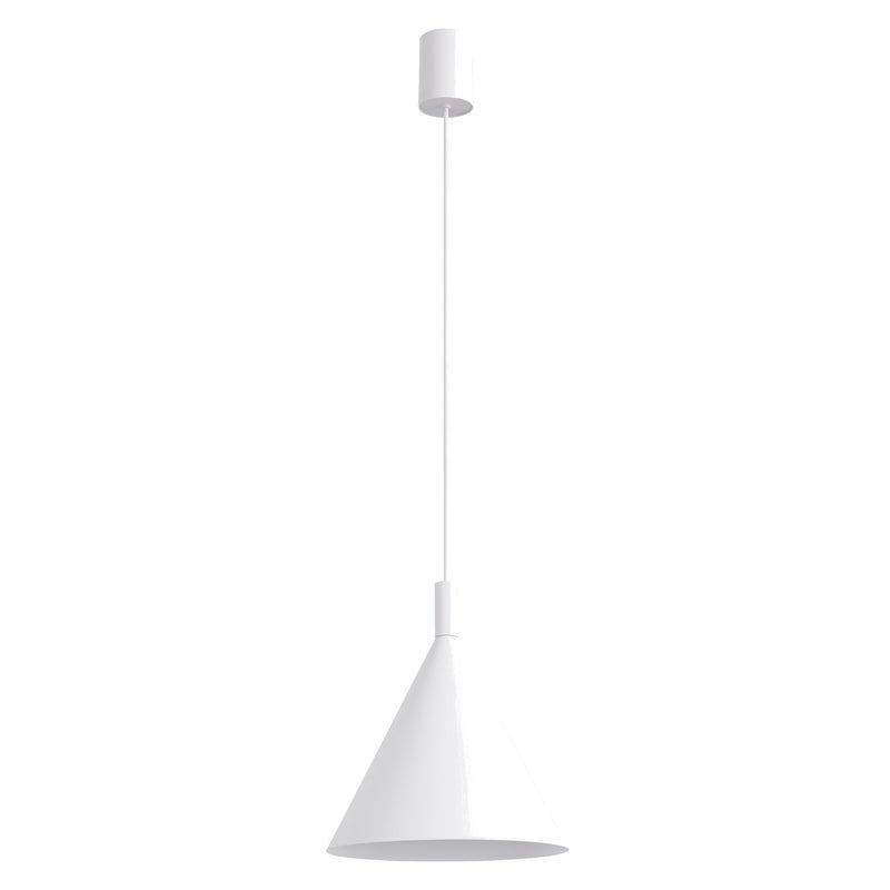 Lampa wisząca klasyczna biała stożkowy klosz fi25cm 1xE27 15W NOX Sollux Lighting