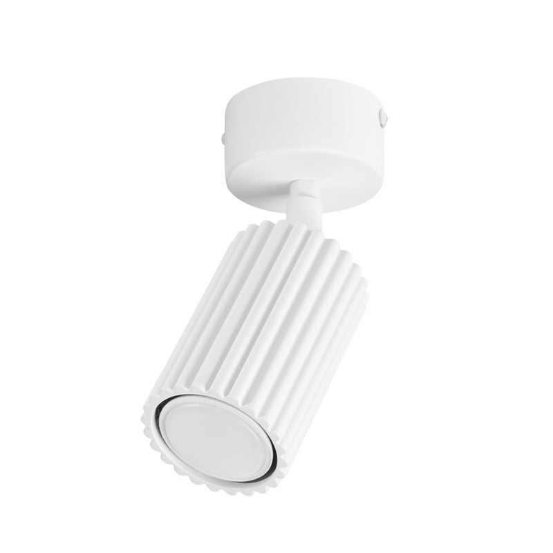 Reflektor sufitowy nowoczesny biały okrągły ryflowany 1xGU10 10W KARBON Sollux Lighting
