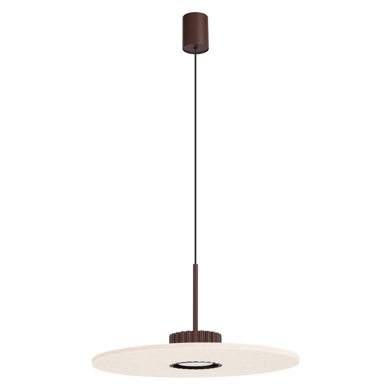 Lampa wisząca designerska brązowo-beżowa ryflowany spot w filcowym okręgu 1xGX53 10W OVO Sollux Lighting