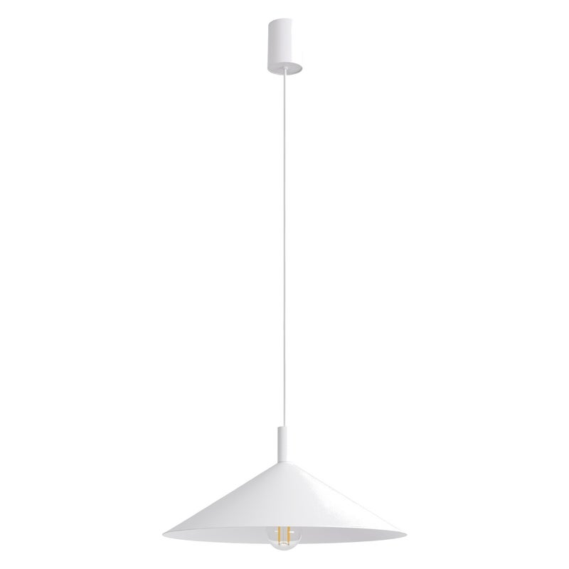 Lampa wisząca klasyczna biała stożkowy klosz fi40cm 1xE27 15W NOX Sollux Lighting