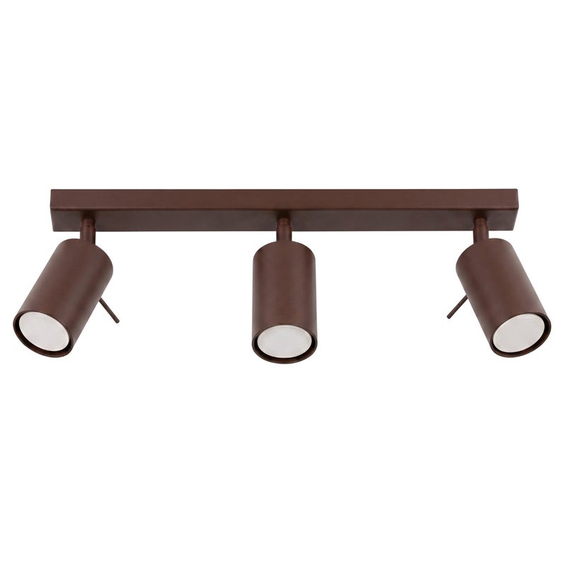 Lampa sufitowa nowoczesna brązowa listwa 45cm reflektorki 3xGU10 10W RING Sollux Lighting