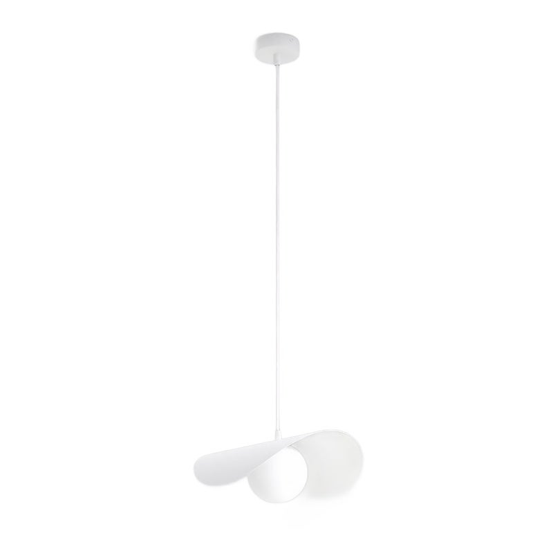 Lampa wisząca średni falisty klosz z kulą RITUAL biały 1xG9x8W metal wym:140x30x30cm IP20 Emibig