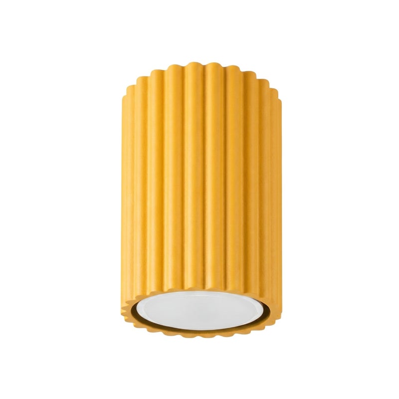 Spot sufitowy nowoczesny żółty okrągły ryflowany 1xGU10 10W KARBON Sollux Lighting