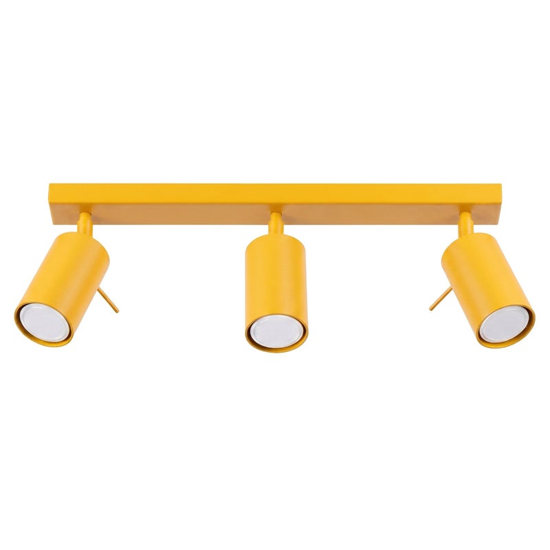 Lampa sufitowa nowoczesna żółta listwa 45cm reflektorki 3xGU10 10W RING Sollux Lighting