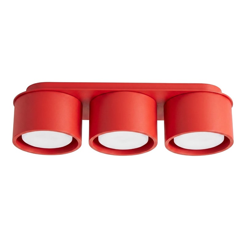 Spot sufitowy minimalistyczny czerwony potrójny 3xGX53 10W MODO Sollux Lighting