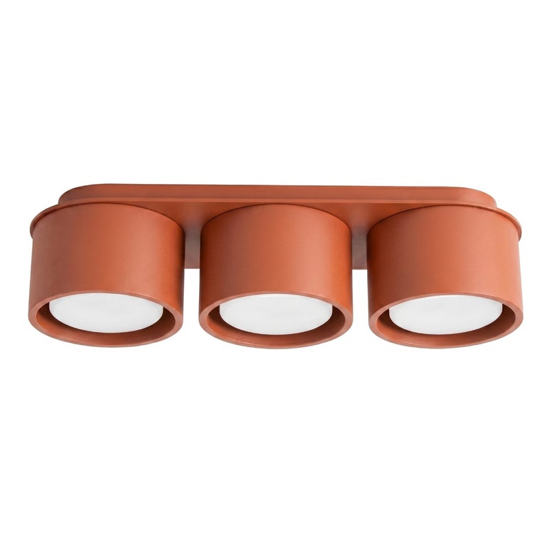 Spot sufitowy minimalistyczny ochrowo-czerwony potrójny 3xGX53 10W MODO Sollux Lighting