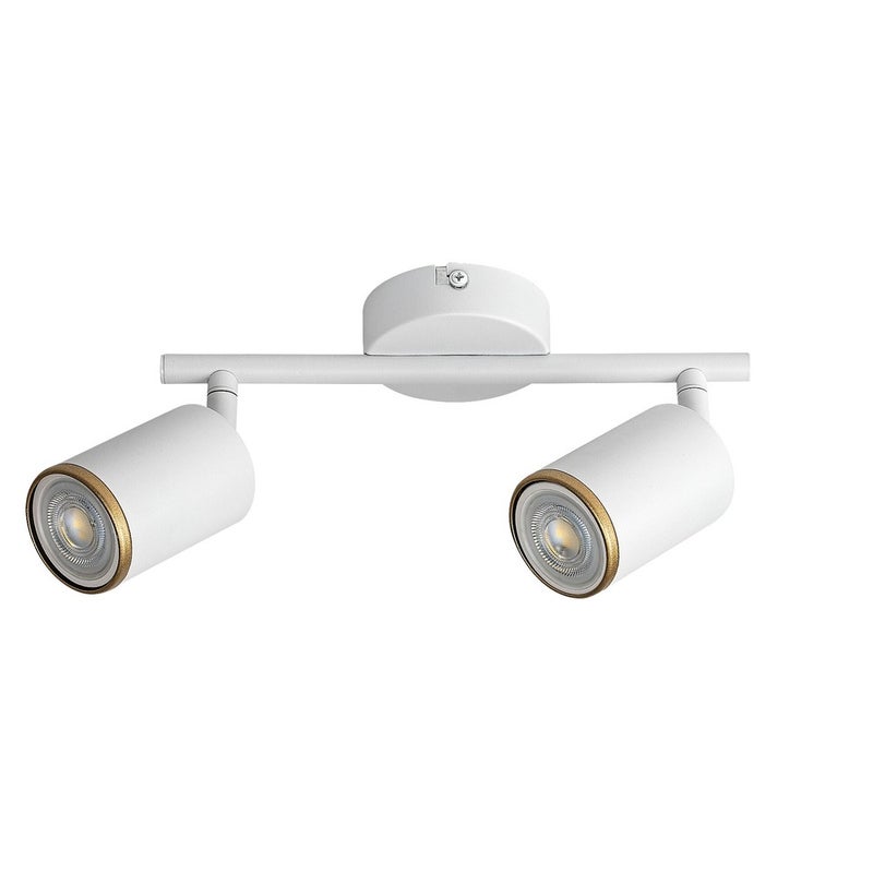 Listwa 2 Reflektory GU10 Walec Regulowany Biały Matowy Złoty Metal IP20