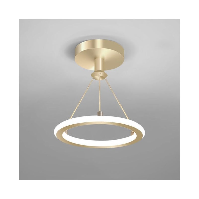 Lampa wisząca 19W, nowoczesny ściemnialny żyrandol LED z 3 temperaturami barwowymi (3000K/4500K/6500K), żyrandole sufitowe, jadalnia (złoty)