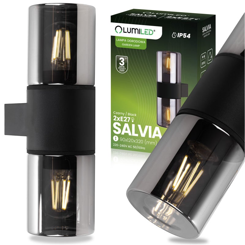 Lumiled Lampa Ogrodowa Ścienna Zewnętrzna Kinkiet Elewacyjny 2x E27 1 szt.